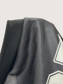 Teen Girls Colorblock Numeric Print Long Sleeve Knit Sweatshirt And Side Pocket Drawstring Cargo Pants 2-Piece Set, Casual Active Outfit - Multicolor - View 8