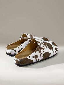 Solecia 男士时尚奶牛印花圆头凉鞋