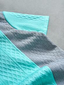 Manfinity CasualCool 男士休闲宽松纽扣拼色短袖衬衫 - 薄荷綠 - 查看 6