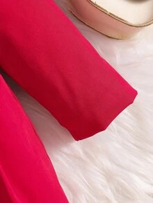 SHEIN Baby Girls' Faux Fur Collar Bow Decor Trench Coat, Autumn/Winter Fall - Multicolor - View 5