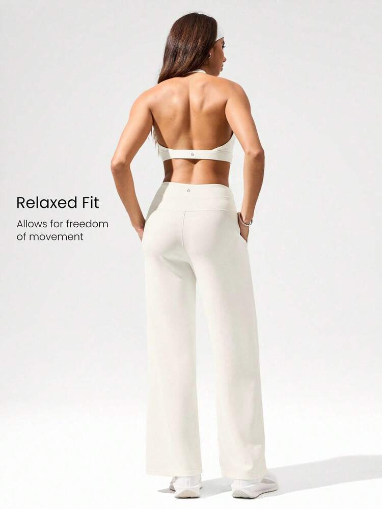 28" SoftCalm Modal Petite High-Waist Silky Smooth Non-See Through Side Pockets Wide Leg Pants Daily Casual Wear Spring Summer