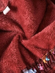 Sparklyn Young Girls Cute Printed Thermal Lined Zip-Up Jacket, Autumn/Winter Girls Jacket With Hoodie Girl Clothes Autumn And Winter Clothes Girls Cartoon Jackets - Brown - View 6