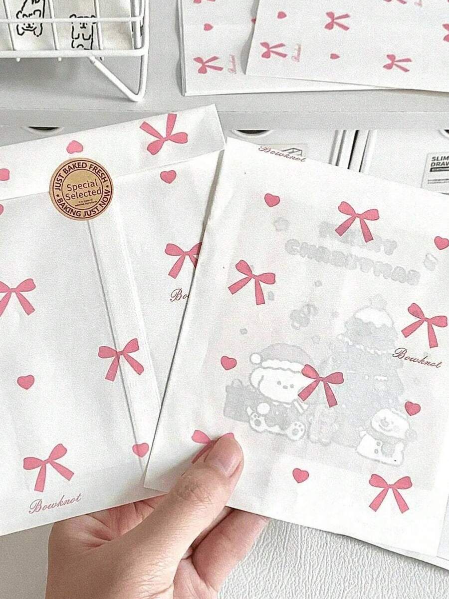 200 Peças Sacolas de Presente com Alça de 4,7 x 6,7 Polegadas em Papel Kraft Marrom Granel para Casamento, Festa de Aniversário, Lembrancinhas e Artesanato - Multicolorido - Visão 1