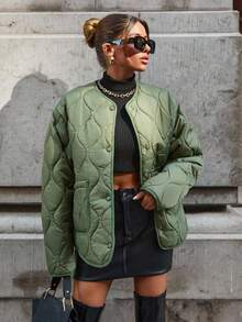 EURMUSE RueChic Frenchy 绗缝双口袋时尚冬季外套