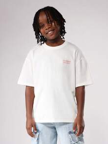 SUMWON Society White 常规版型图案 T 恤经典休闲棉质基本款夏季基本款圆领街头短袖简约设计青年基本款