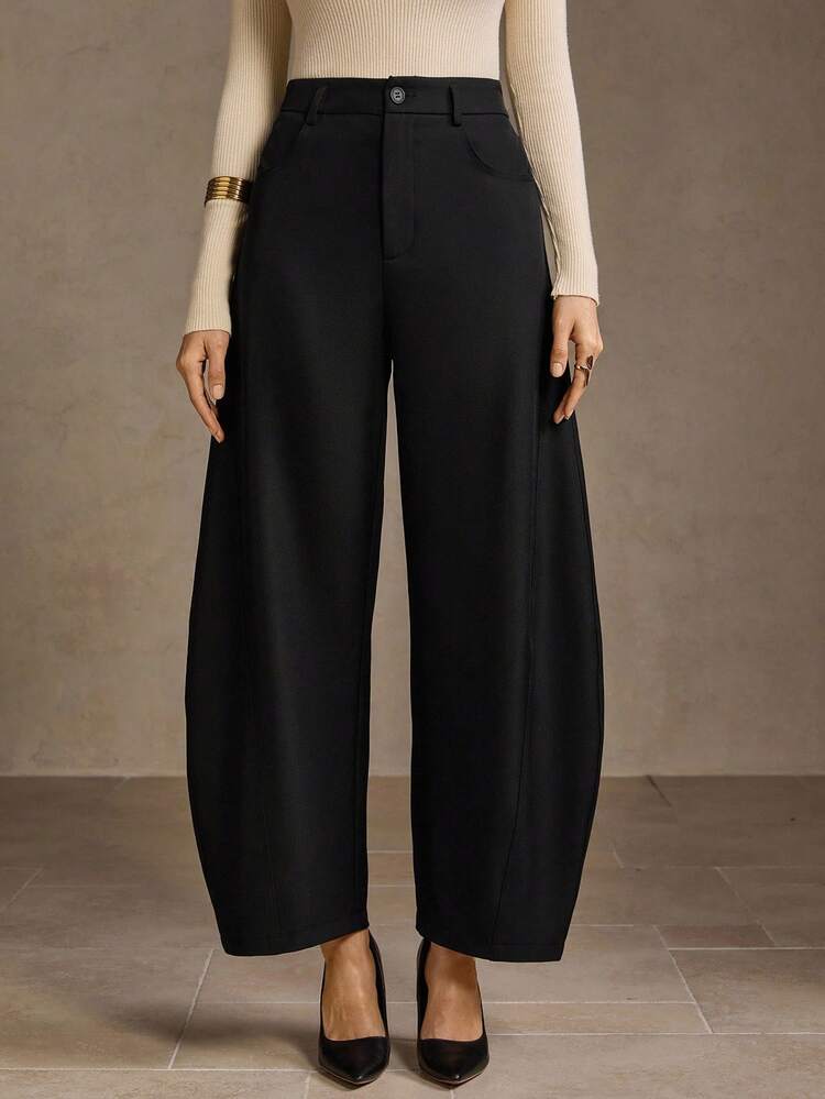 SEAM FRONT WIDE LEG SUIT PANTS