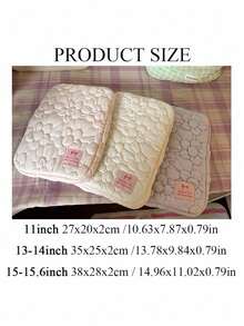 SHEIN 1 件韩国刺绣泡泡花笔记本电脑包，适用于 11/13/15 英寸平板电脑，超柔软舒适内套，学校电脑收纳包 - 彩色 - 查看 20