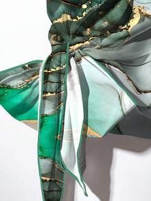 EMERY ROSE Elegant Marble Texture Print Plus Size 2 Pieces Set, Suitable For Party,Flower/Spring/Summer/Vacation - Multicolor - View 5