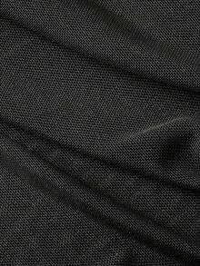 SHEIN MOD 女式不对称肩部喇叭袖黑色蝴蝶结金属扣鱼尾连衣裙 - 黑色 - 查看 4