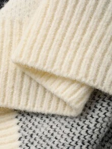 Hapijoa 青少年/女孩宽松休闲针织毛衣，带蝴蝶结，秋季甜美风格 - 杏色 - 查看 8