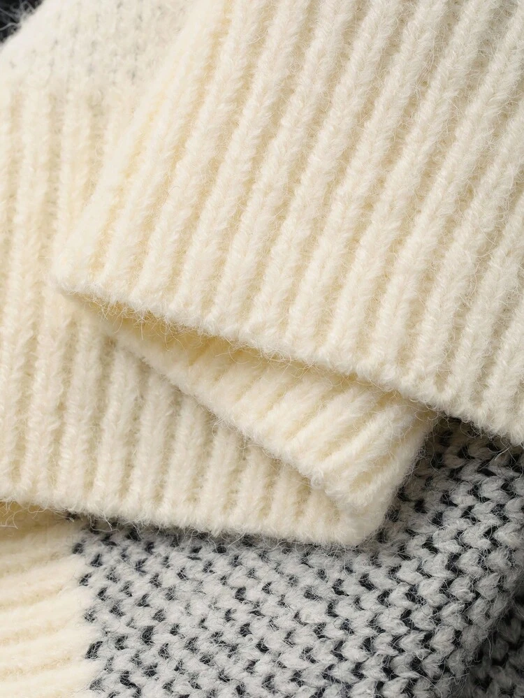 Teens/Girls Loose Casual Knit Sweater With Bow, Sweet Style For Fall/Autumn