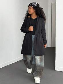 Tween Girl Leopard Print Thermal Lined Hooded Jacket, Autumn/Winter Fall - Multicolor - View 5