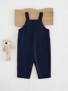 Cozy Pixies 男婴卡通熊图案围兜连体衣，百搭舒适，适合秋冬季