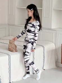 DAZY 青少年女孩休闲家居服睡衣，秋季 - 彩色 - 查看 3