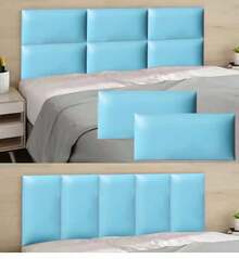 1 Peça Painel de Cabeceira Adesivo 20x40cm, Painel de Parede Estofado, Painel de Cabeceira para Cama de Solteiro, Painel de Parede 3D Autoadesivo para Quarto/Sala de Estar - Multicolorido - Visão 4