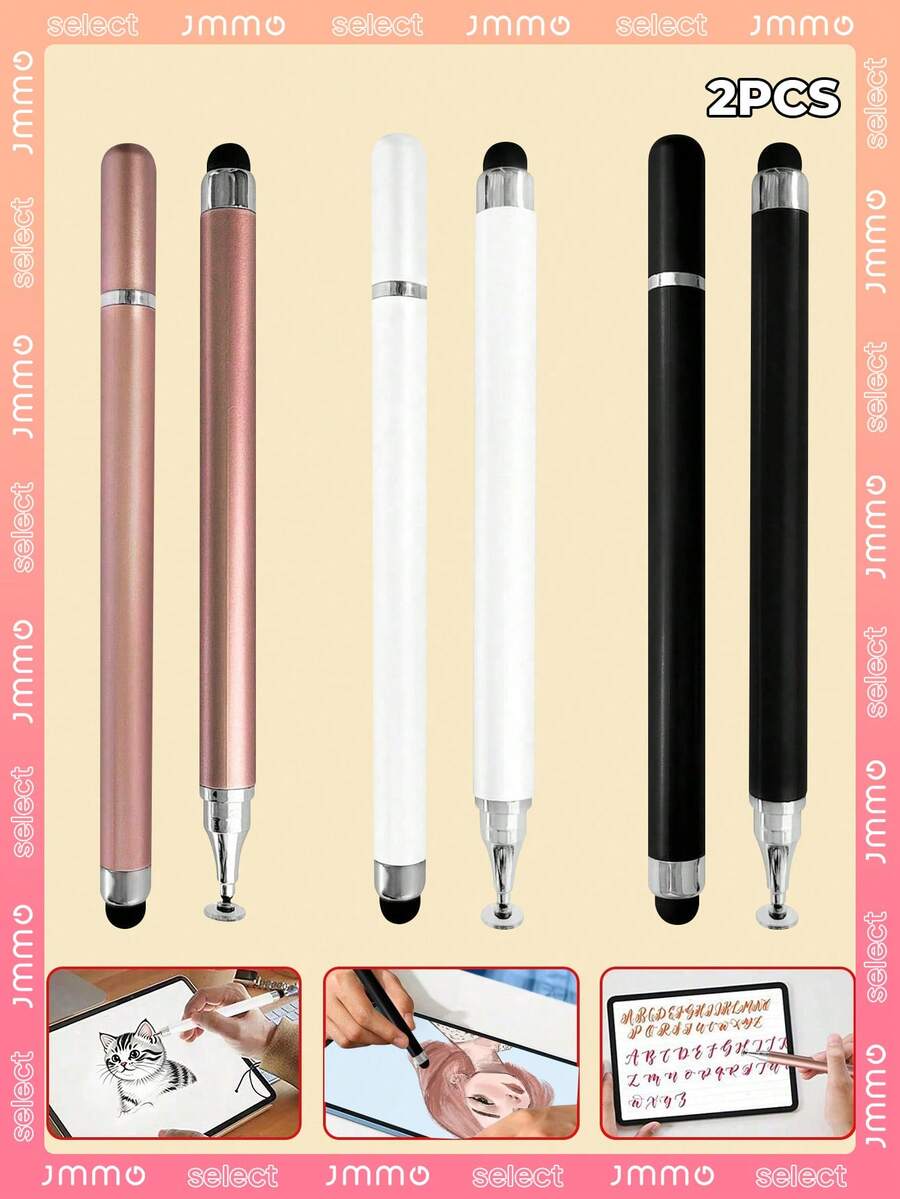 JMMO 2 件双头电容式触摸屏手写笔，适用于智能手机、平板电脑、书写、绘画