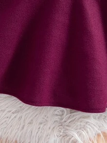 SHEIN 两件套女童优雅紫色无袖连衣裙外套套装，秋冬季 - 中紫紅色 - 查看 9