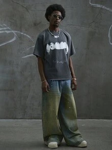 Manfinity ZONE917 Quần Jeans Denim Nam Màu Bạc Thường Ngày - Màu xanh lam - Xem 3