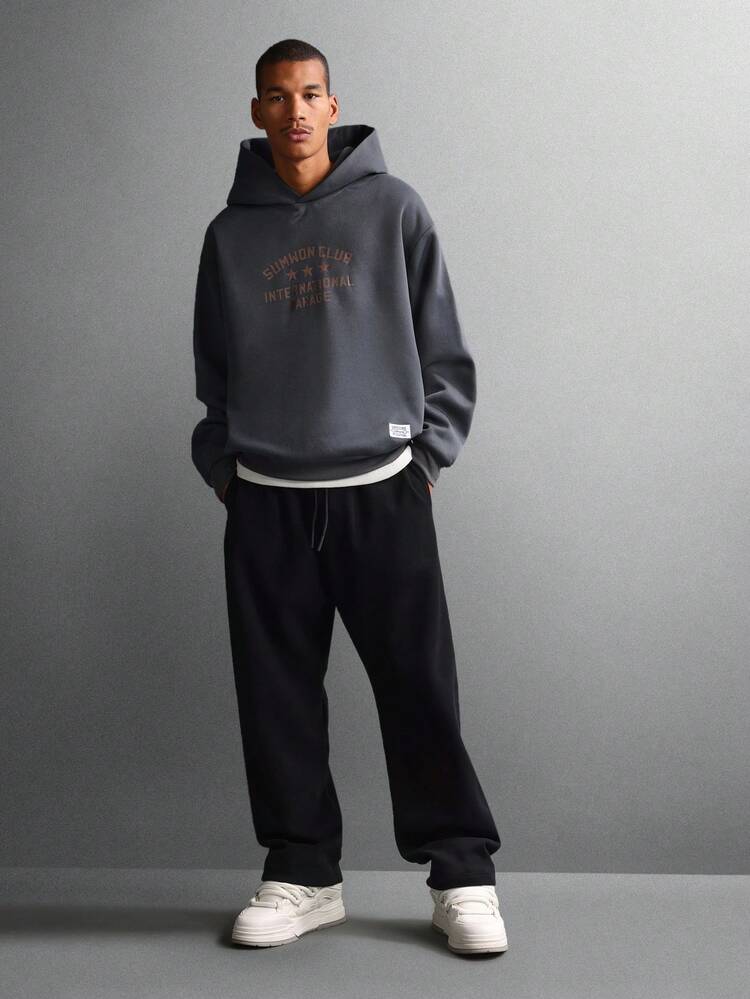 ヴィンテージカープリントのフリースプルオーバーパーカー