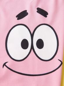 SpongeBob SquarePants | SHEIN 2pcs Men's Yellow & Pink Comfortable Breathable Cartoon Pattern Boxer Briefs,Casual Shorts,Basic Casual Boxer Brief, Men Boxers Pack, Cartoon Underwear - Multicolor - View 6