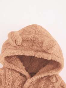 Cozy Pixies Accappatoio in pile con cappuccio e orecchie da orsetto, maniche lunghe, con cintura, per bambine, spesso