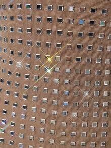 SHEIN BAE Váy dạ hội thanh lịch, thích hợp cho tiệc tùng, hộp đêm, tiệc cocktail, tiệc tối, dạ hội, dạ hội, dạ hội - Màu Khaki - Xem 7