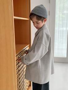 DAZY 男童纯色落肩长袖双排扣休闲外套，秋冬季