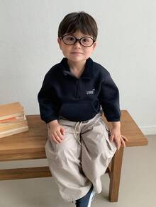 DAZY Baby Boys' Korean Style Turndown Collar Long Sleeve Sweatshirt Fall,Winter