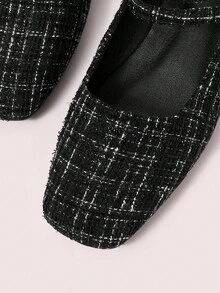 CUCCOO DOLLMOD CUCCOO 时尚黑色金属玛丽珍低跟粗跟鞋 - 黑色 - 查看 6