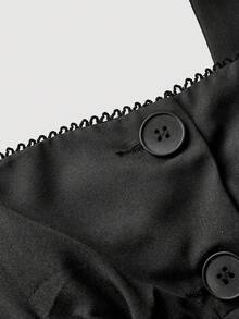 SHEIN MOD 女式黑色无袖 A 字形露背连衣裙 - 黑色 - 查看 4