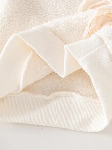 SHEIN 2件套女婴冬季长袖蓬松白色上衣+牛仔裤套装 - 彩色 - 查看 8