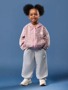 SUMWON Girls Pink Plaid Bomber Jacket Lightweight Full Zip Casual Spring Fall Outerwear With Hood Side Pockets Elastic Waist Varsity Style Everyday Wear Winter - Multicolor - View 4