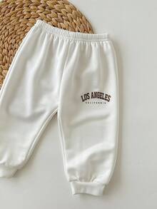 SHEIN 6件套女婴可爱字母印花长袖卫衣和松紧腰裤，秋冬 - 彩色 - 查看 4