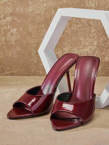 SHUZIA Glamorous Women's Raspberry Color Patent Single Sole Stiletto Pointed Toe High Heel Shoe Summer Shoes Spring Shoes Spring Break Easter Wedding Shoes - Red Violet - View 3