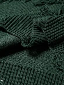 Manfinity EMRG 男士休闲宽松圆领长袖套头衫，秋冬 - 軍綠色 - 查看 6