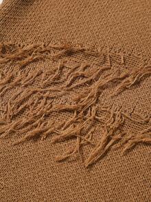 Manfinity Homme 男士休闲宽松圆领长袖套头衫，秋冬 - 棕色 - 查看 3