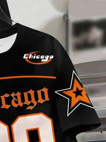 SHEIN EZwear Áo thun nữ cổ tròn in số 88 tối giản, thoải mái, dáng rộng - Nhiều màu - Xem 5