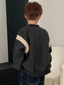 DAZY 大码男童休闲宽松撞色夹克，秋季街头风格