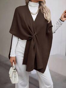 Louniche Women's Solid Color Fashionable Versatile Shawl Cardigan, Autumn