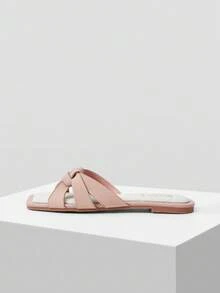 MOTF PREMIUM GIÀY SANDAL BẰNG MŨI VUÔNG THOẢI MÁI TỐI GIẢN DÀNH CHO NỮ - Màu be - Xem 2