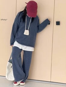 DAZY Tween Girls Daily Casual Sweater Set, Fall - Blue - View 6