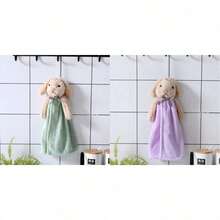 1/2 Packs Coral Fleece Hanging Hand Towels For Bathroom&Kitchen,Super Soft Rabbit Design Appease Towel, Super Soft Water Absorbent Decorative Hand Towels Cleaning Cloth Dish Cloths Kitchen Towel - Multicolor - View 15