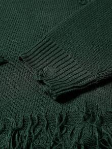 Manfinity EMRG 男士休闲宽松圆领长袖套头衫，秋冬 - 軍綠色 - 查看 5