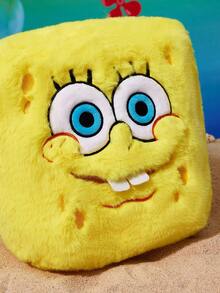 SpongeBob SquarePants | SHEIN 1pc Plush Cartoon Embroidered Tissue Box, Adorable 3D Design, Exquisite Embroidery, Suitable For Home, Car, Office, Fits Various Tissue Sizes