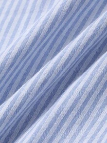 DAZY Áo sơ mi nữ dáng rộng kẻ sọc thường ngày đi học tay dài - trắng - Xem 8