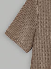 Manfinity Homme Conjunto casual de verano de 2 piezas: camiseta de polo de manga corta y pantalones cortos para hombre - Caqui - Ver 4