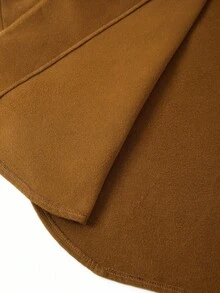 Ellevyn 女士优雅通勤斗篷式圆领中长款外套，秋冬季外出沙特国庆节圣诞节服装女士秋季服装冬季外套 - 摩卡棕 - 查看 13