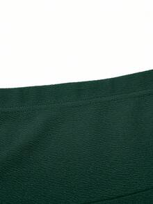 DreamSkyne Váy xòe màu xanh lá cây dáng dài nửa thân dành cho nữ cỡ lớn - Màu xanh lá cây đậm - Xem 4