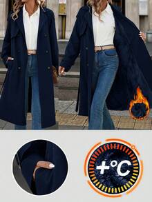 Solivie 女士保暖内衬风衣，秋冬外套，秋季