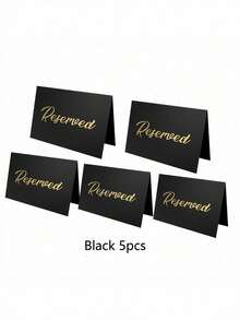 10-Pack Deluxe Golden Reserved Table Signs - Double-Sided, No-Electricity-Needed,Black Simple Golden Stamping Cards Easy-To-Use Paper Signage For Weddings, Parties, Restaurants, Banquets, And Special Events - For Reserving Tables With Elegance And Style - Multicolor - View 20